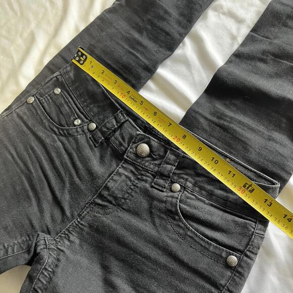 Y2K Suko jeans black low rise skinny jeans embroidered pockets Size 2 grunge emo - Picture 6 of 8